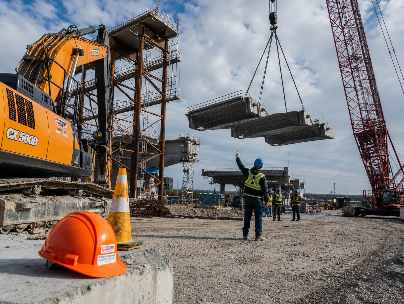 Sitio de construcción de obras civiles y cimentaciones pesadas